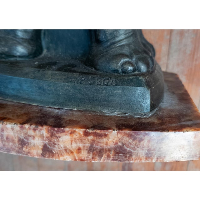 Early 20th Century French Art Deco Onyx Marble and Spelter Elephant Table by Pierre Sega For Sale - Image 4 of 18