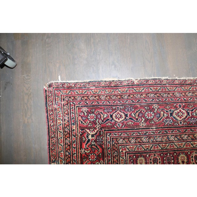 Textile Green Hunting Animal Doroksh Persian Distressed Rug , 10'2'' X 12'10'' For Sale - Image 7 of 15