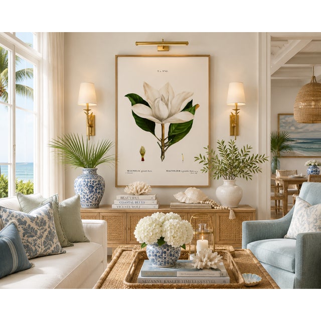 Paper Southern Magnolia, Redouté Botanical Print, 36" X 48" For Sale - Image 7 of 11