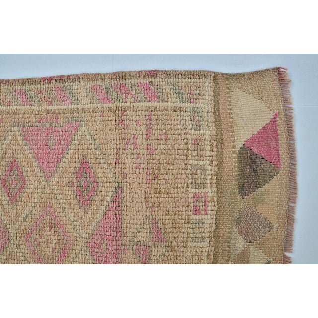 Eart Colour Oushak Vintage Runner For Sale - Image 9 of 10