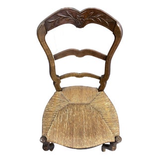 Antique Louis XV Carved Ladderback Chair For Sale