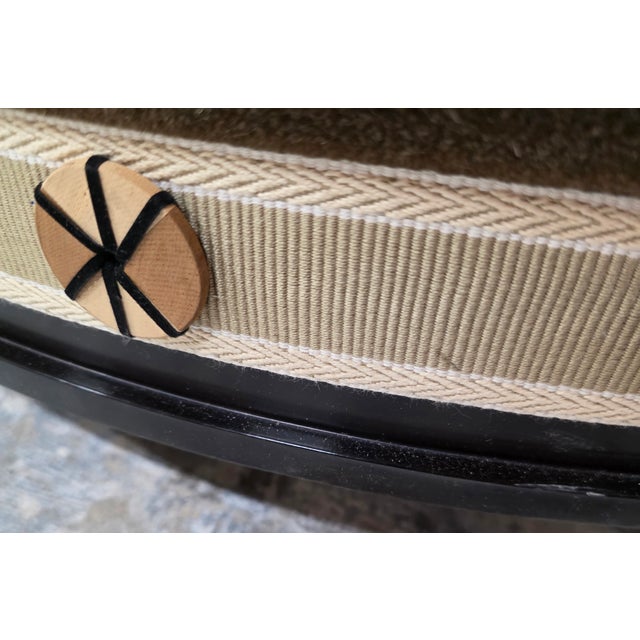 A. Rudin 36" Round Mohair Ottoman For Sale In Washington DC - Image 6 of 13