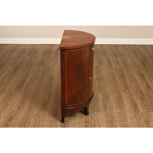 Henkel Harris Mahogany Demilune Console Cabinet Console For Sale - Image 16 of 18