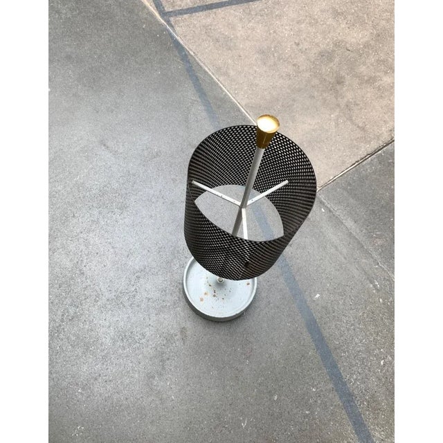 Metal Mid-Century Minimalist Perforated Steel Umbrella Stand, 1960s For Sale - Image 7 of 18