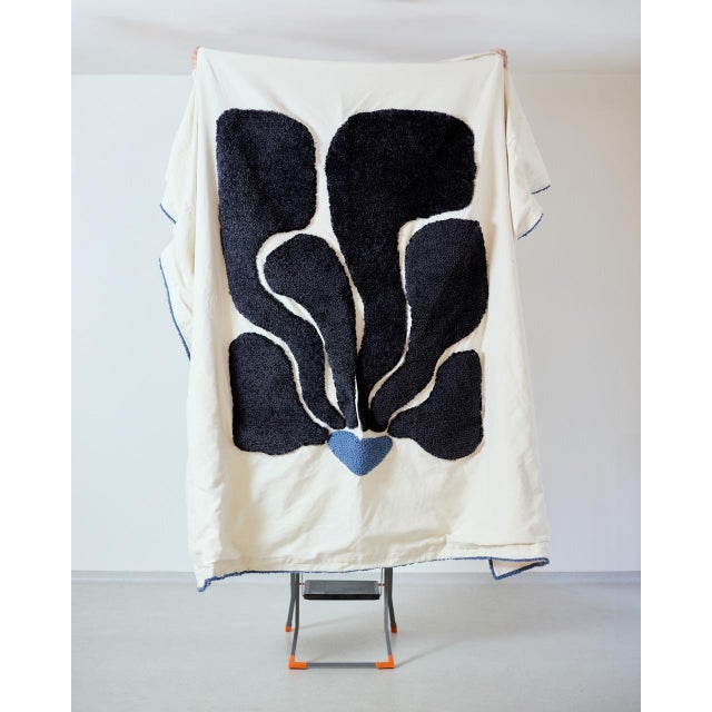 Mid-Century Modern Vintage Cotton Bedcover with Wool Pattern, 2010s For Sale - Image 3 of 3