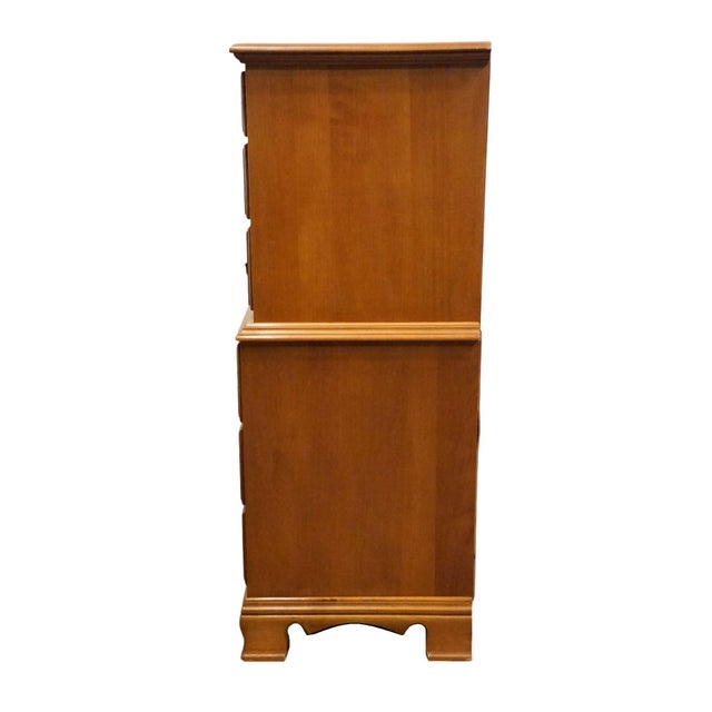 Brown High End Vintage Solid Hard Rock Maple Colonial Early American 33" Chest on Chest 5010 For Sale - Image 8 of 11
