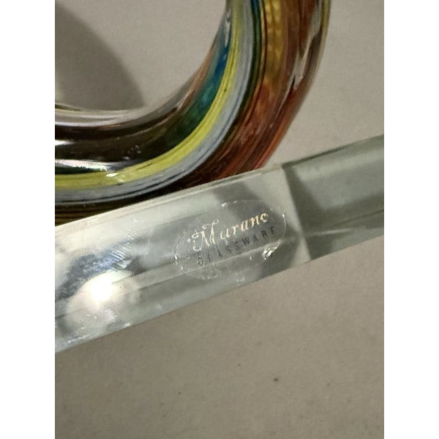 Murano Vintage MCM Murano Art Glass Love Knot Sculpture Figurine For Sale - Image 4 of 7