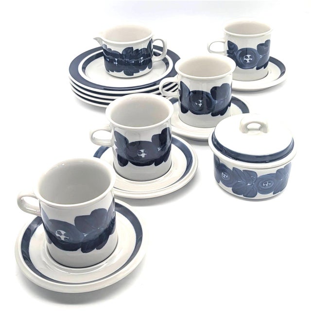 Offered is a set of Arabia stoneware coffee / tea serving pieces in the Anemone pattern designed by Ulla Procope. First...