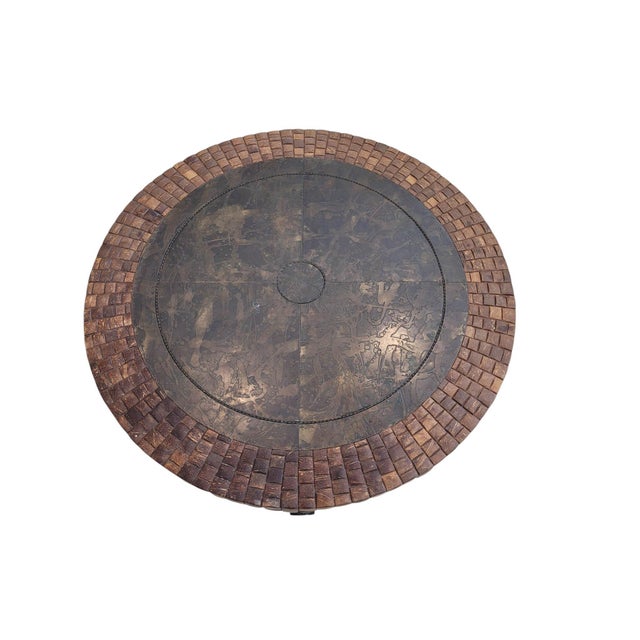 Kreiss Late 20th Century Kreiss “Nairobi” Coconut Shell & Bronze Drum Cocktail Table For Sale - Image 4 of 9