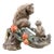 Vintage Shiwan Pottery Monkey & Baby Sculpture With Peaches - 12" Tall For Sale