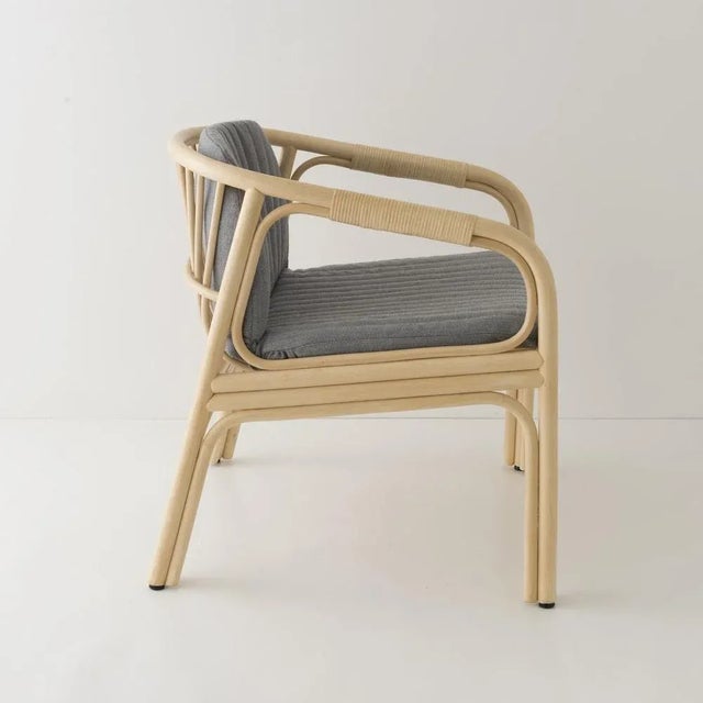 Contemporary Hublot Rattan Armchair in Mood Grey by Guillaume Delvigne For Sale - Image 3 of 9
