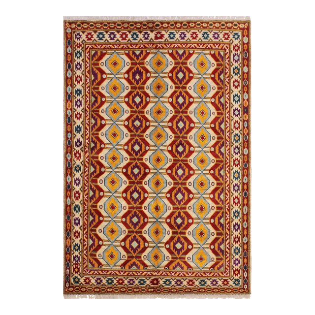 Contemporary Balochi Christin Hand Knotted Wool Rug - 5'0'' X 6'8'' For Sale