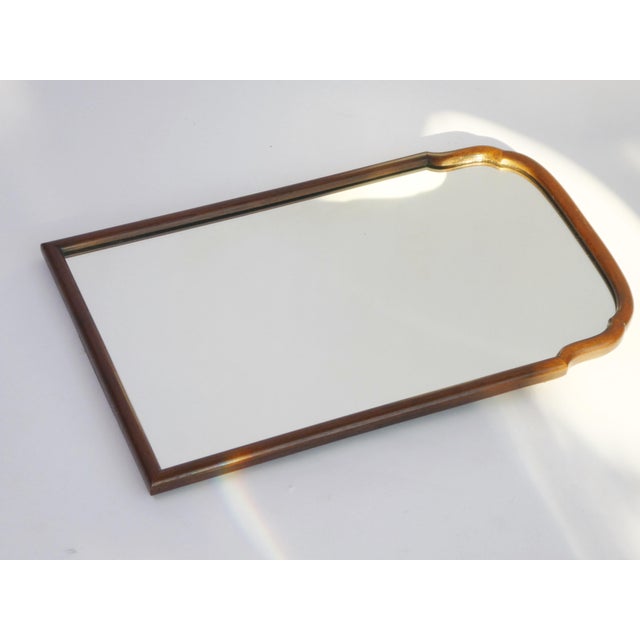 Brown Antique Wooden Scalloped Wall Mirror, 1890s For Sale - Image 8 of 12