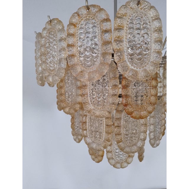 Vintage Four-Tier Pressed Crystal Glass Chandelier, 1960s For Sale - Image 14 of 18