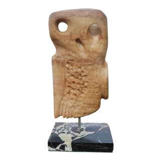 Mid Century Modern Stone Owl Sculpture For Sale