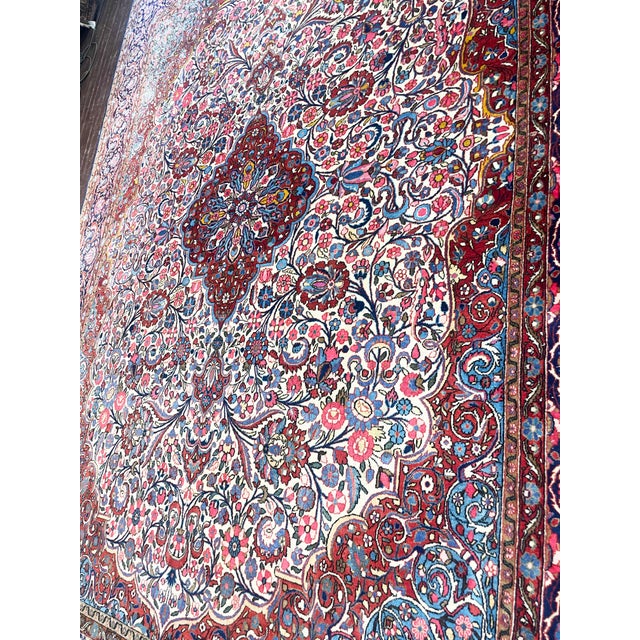 Early 20th Century Antique Persian Dabir Kashan Carpet, 8'7" × 11'8" For Sale - Image 5 of 10