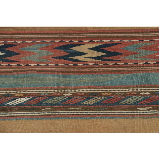 Vintage Persian Bidjar Tribal Kilim in Colorful Geometric Patterns - by Rug & Kilim For Sale In New York - Image 6 of 8