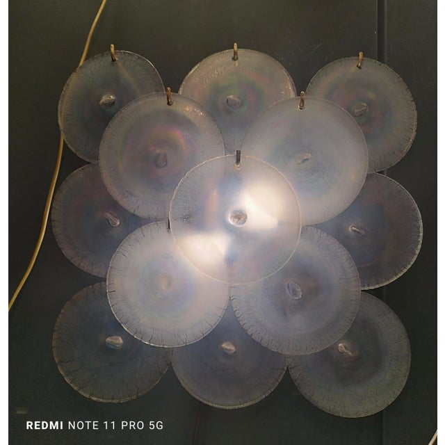 Iridescent Murano Glass Wall Lamp Italy, 1970s For Sale - Image 12 of 13
