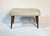 Vintage 50s Mid-Century Modern Ottoman Footstool Bench Off White Vinyl For Sale - Image 4 of 11