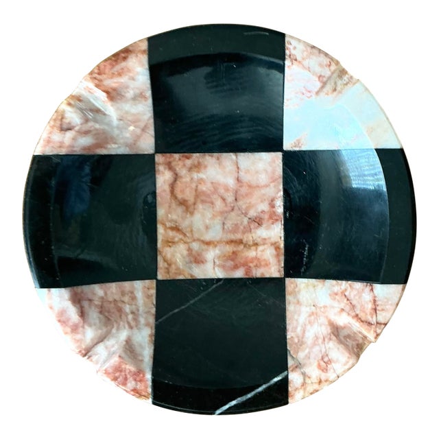 Vintage Postmodern Geometric Stone Ashtray For Sale