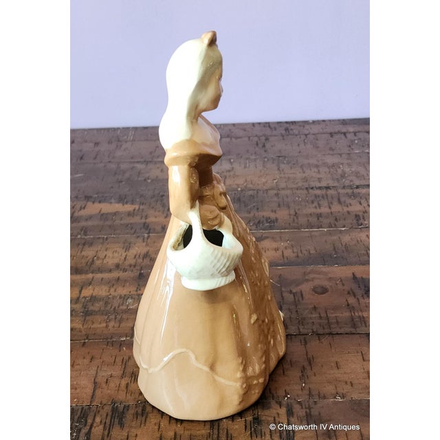 Vintage Mid Century Modern 1950s Ceramic Woman Figurine ~ Mark Unknown For Sale - Image 4 of 5