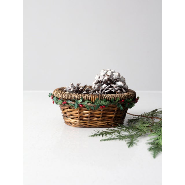 Vintage Wicker Christmas Basket Chairish