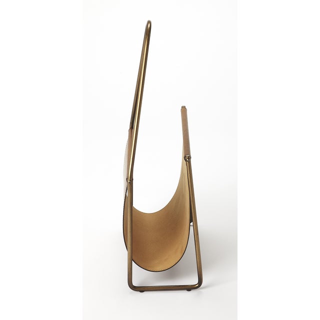 This generously sized magazine basket is great for organizing or decorating. A masterwork of leather handmade by skilled...