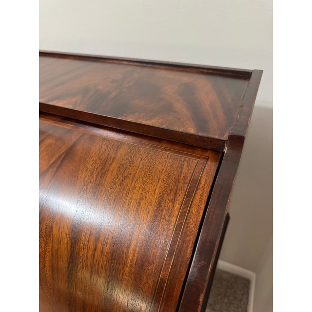 Late 20th Century Late 20th Century Louis XVI Revival Style Cylinder Roll-Top Desk For Sale - Image 5 of 11