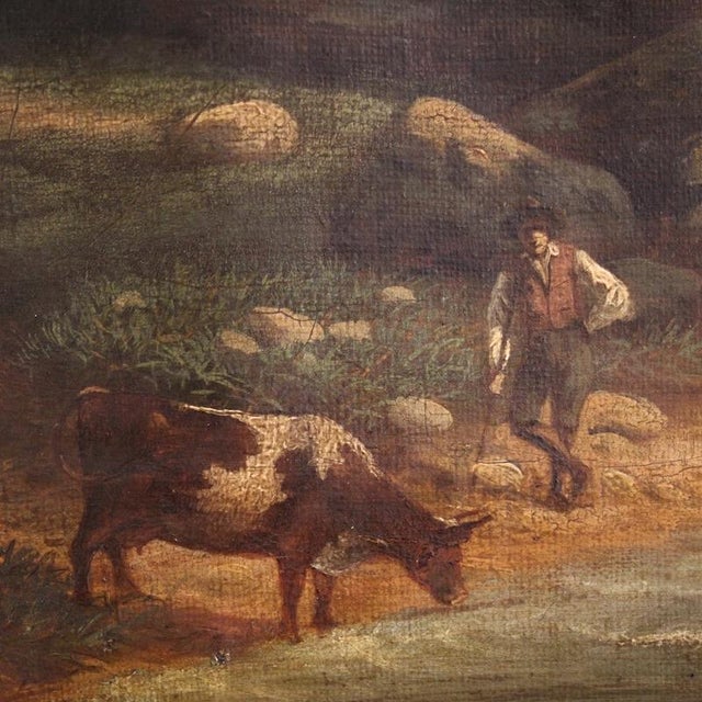 Italian Artist, Landscape, 1846, Oil on Canvas For Sale - Image 6 of 17