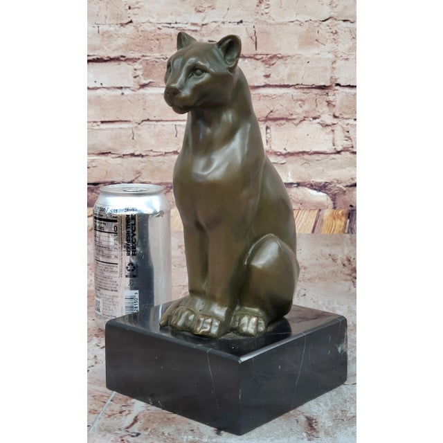 Condition: This sculpture is in perfect condition Bronze Dimensions with Marble Base: 10.5" X 5" Marble Dimensions:5" X 5"...