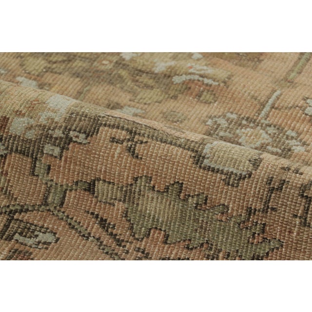 1900 - 1909 Antique Turkish Ghiordes Rug in Beige & Celadon Floral Field - Rug & Kilim For Sale - Image 5 of 7