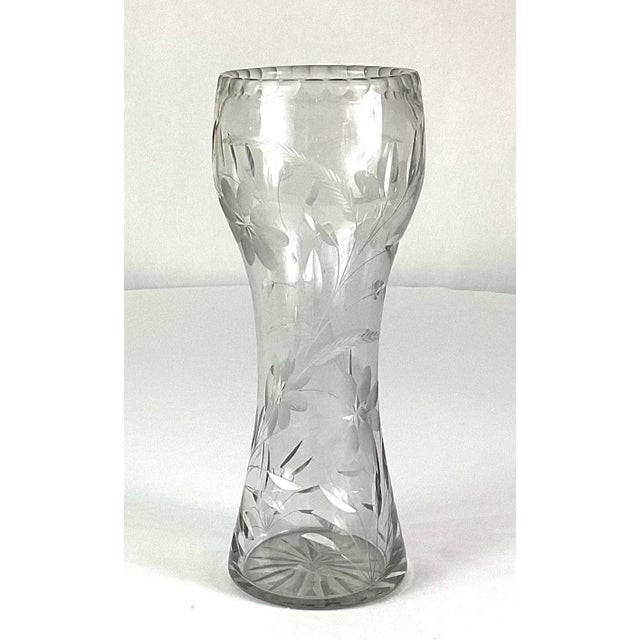 Contemporary 1990s Large Cut Glass Vase For Sale - Image 3 of 8
