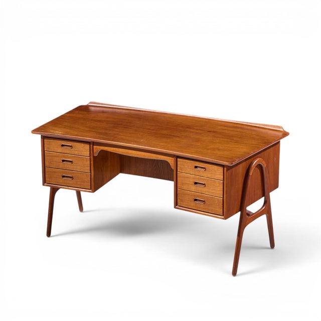 Svend Madsen Mid Century Danish Teak Curved Desk For Sale - Image 10 of 10