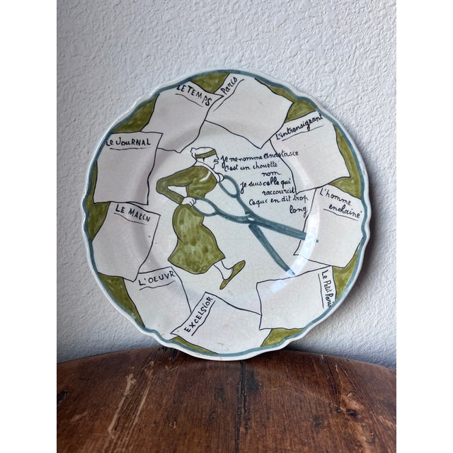 Antique 1917 Hr Quimper Assiettes Du Cercle Du Soldat/Circle of the Soldier of the 6th Arrt Faience Plate Anastasie or Anastacia, War Plates For Sale - Image 9 of 9