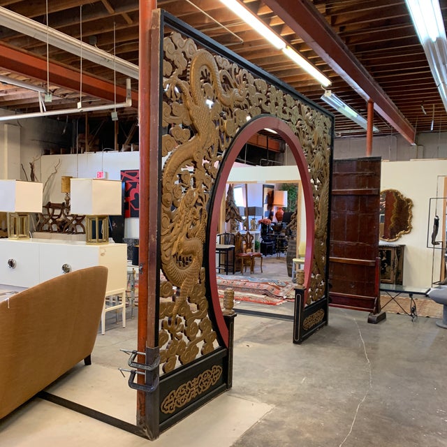 Room Size Wood Carved Chinese Moon Gate Chairish