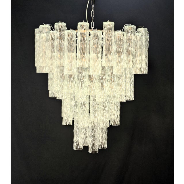 Vintage Murano Glass Cylindrical Tubes Chandelier in the style of Barovier, Venice, Italy, 2007 For Sale - Image 18 of 18