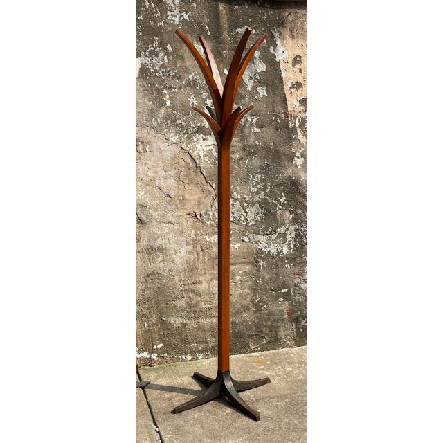 Art Deco Palm Tree Coat Stand Rack Solid Cherry & Iron Chairish