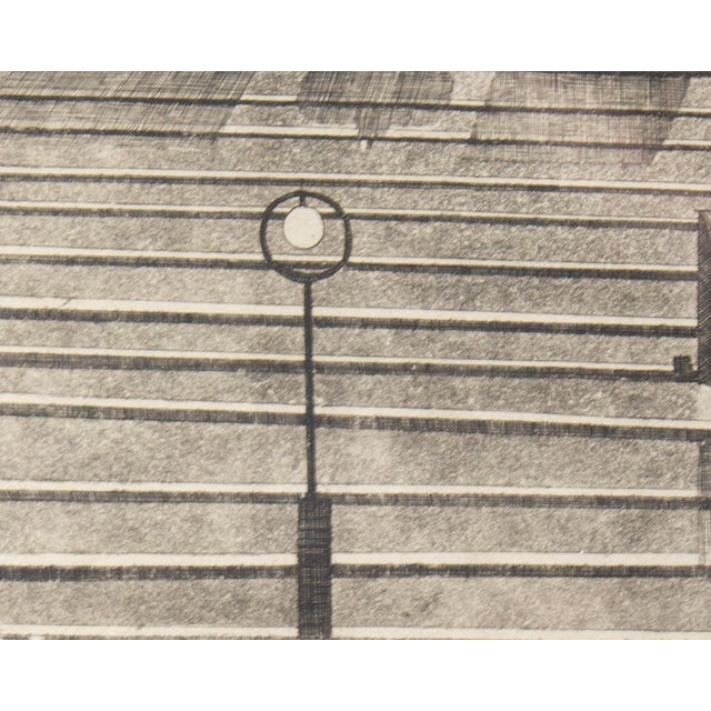 Mid 20th Century “Trains” Japanese Etching by Shigeru Kimura For Sale - Image 5 of 8