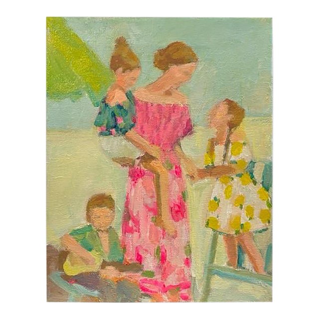 “Summer Dreams” an Original 8”x10” Painting of Mother With Children by Michelle Heimann. For Sale