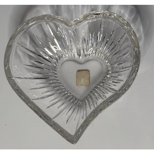 Transparent Vintage German Bleikristall Lead Crystal Heart Dish – Cut Crystal Trinket Bowl For Sale - Image 8 of 8