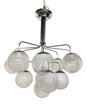 12-Light Chandelier by Angelo Mangiarotti for Candle, 1970s