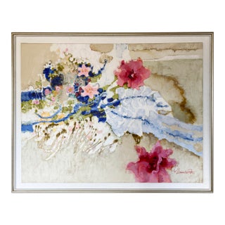 Alexander Ross (Scottish American, 1908–1990), Oil on Canvas Titled “Blossoming Flowers,” For Sale