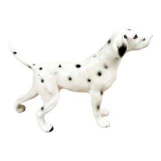 Vintage Hand-Painted Ceramic Dalmatian Dog Figurine For Sale