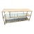 Brass and Glass Console Table With a Leather Top For Sale