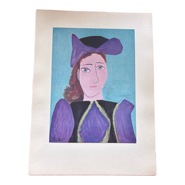 After Pablo Picasso, Portrait of "Portrait of D. M." | Limited Edition | Signed in Plate | 1940s Swiss Lithograph For Sale