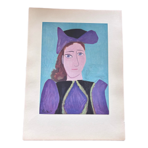 After Pablo Picasso, Portrait of "Portrait of D. M." | Limited Edition | Signed in Plate | 1940s Swiss Lithograph