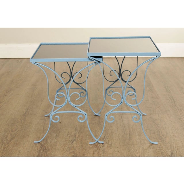 Hollywood Regency Hollywood Regency Wrought Iron Nesting Tables - A Pair For Sale - Image 3 of 13