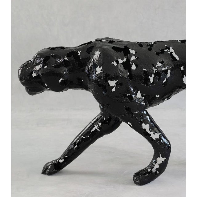 2020s New Handcrafted Aluminum Panther Sculpture | 65" X 29" | One of a Kind For Sale - Image 5 of 5
