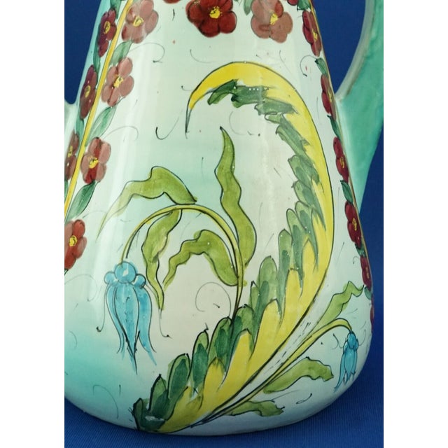 Italian Majolica Ceramic Vase with Flowers by Pisapia, 1960s For Sale - Image 14 of 18