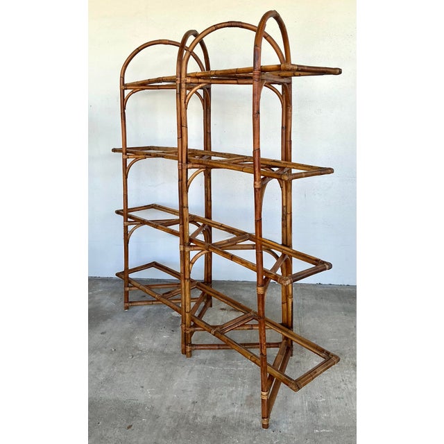 Vintage Bent Rattan Arched Etagere For Sale - Image 10 of 12
